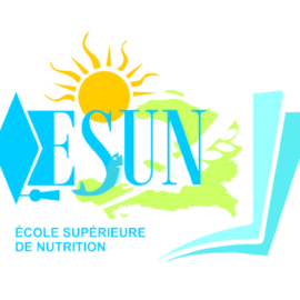 Logo ESUN — un soleil se levant sur la carte d'Haïti